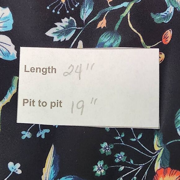 Counterparts Black Floral Blouse Size Medium Floral Peasant Blouse - Picture 9 of 9